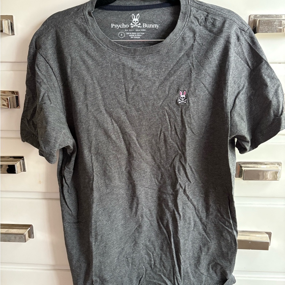 Psycho Bunny Gray Short Sleeve Tee Classic Crew Neck